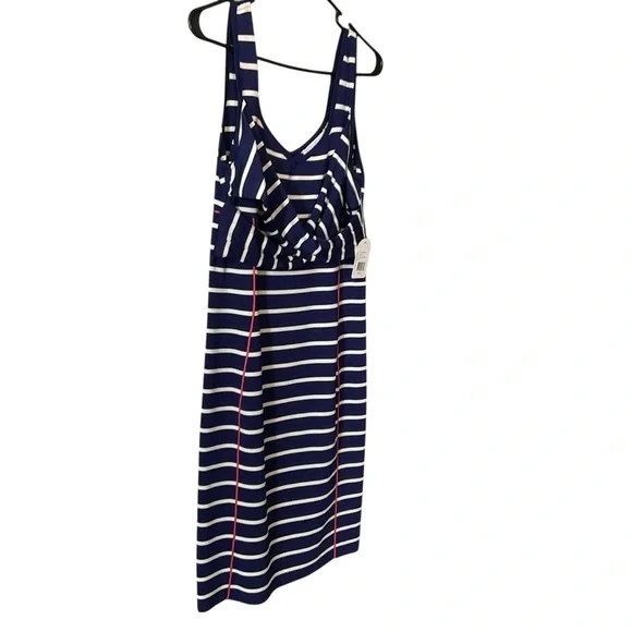 Jessica Simpson Navy Blue Sleeveless Striped Dress - Size L - Picture 5 of 9